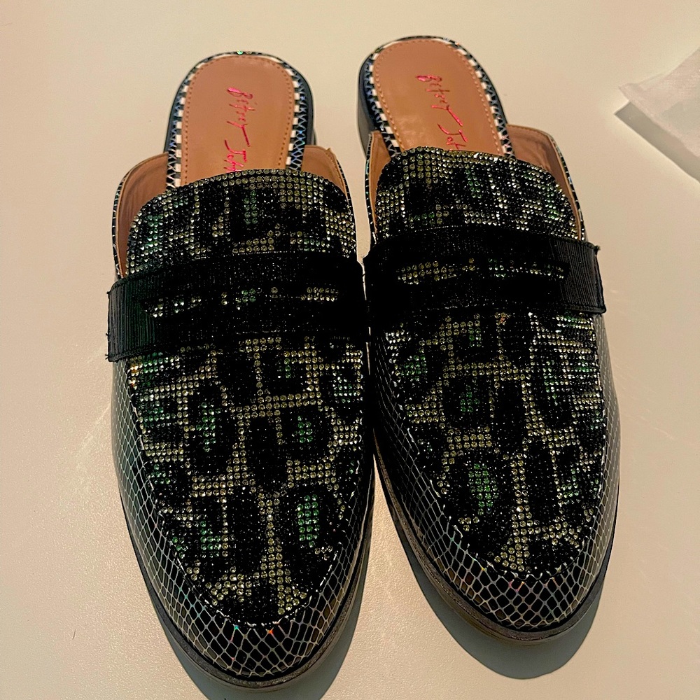 Betsey Johnson rhinestone loafers size 10